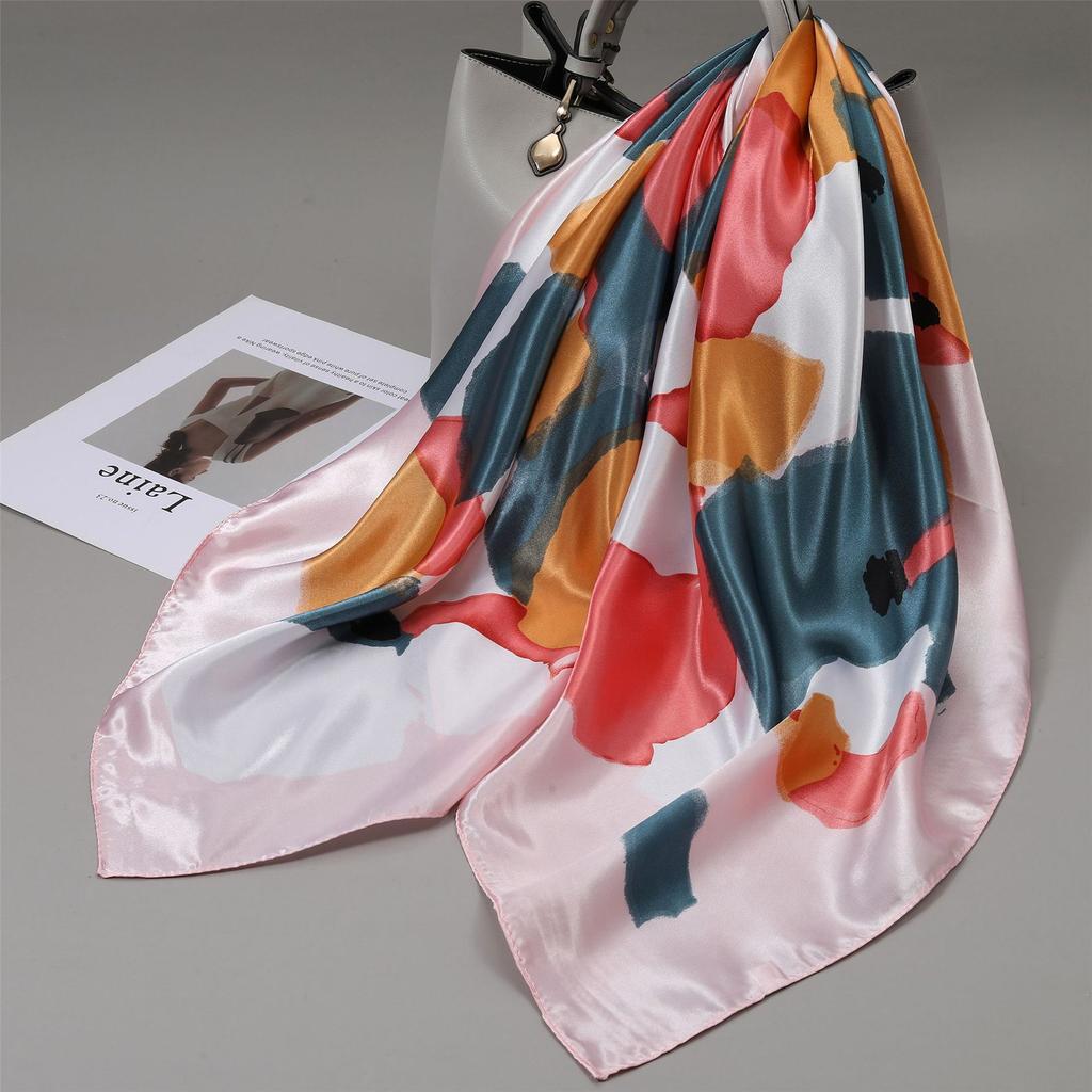 90 Square Scarves, Silk Scarves, Women's New Spring and Summer High-end Sense Versatile, Thin Scarves, Shawls Outside