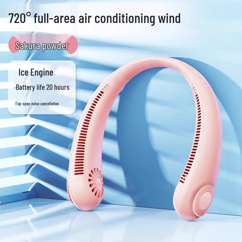 2024 Ultra-Quiet Rechargeable Neck Fan: Portable, Cooling, and Kid-Friendly