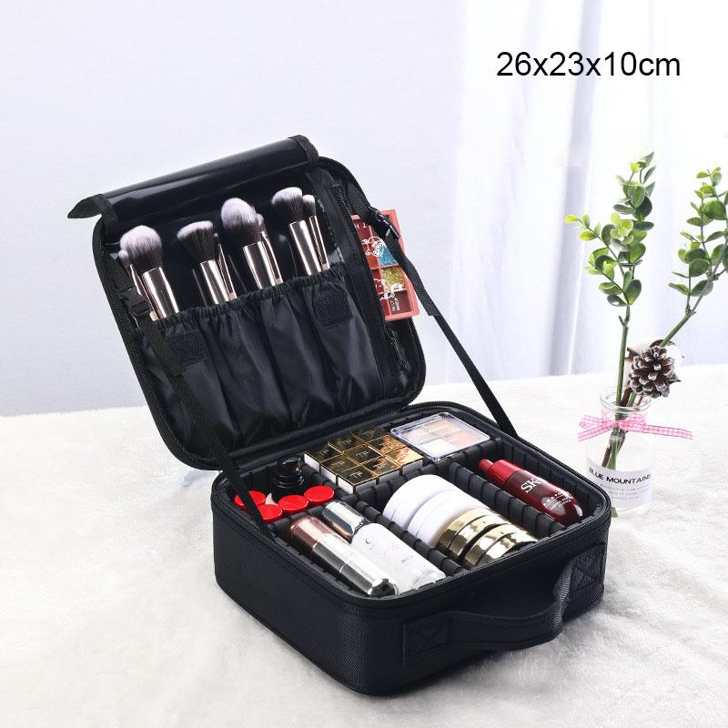 New Oxford Cloth Makeup Bag Large Capacity Travel Necessary Cosmetic Case Tattoo Nail And Makeup Handbag 3 Layer Toolbox чёрный