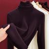 Pile Collar Bottoming Shirt Women's Autumn and Winter Turtleneck Cashmere Mulberry Silk German Velvet Piled Thickened Inner Top