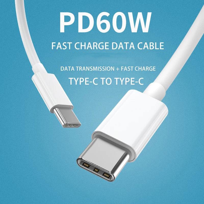 USB C to USB C Charger Cable PD Type C Fast Charging Cord Line Data Wire For 16 15 Pro Samsung Huawei and More
