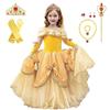 Princess Dress Cosplay Costume Luxurious Set Yellow X Ribbon Arm Gloves with Heart Magic Original 140cm TT5024A [CREDIBLE] Children's 10-piece -
