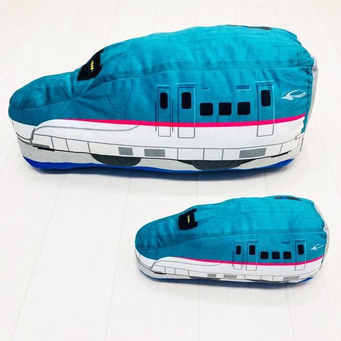 MORIPiLO Hugging Pillow Plarail Shinkansen Hayabusa (Die-Cut Cushion Small) Micro Fabric Green 31x13x13cm