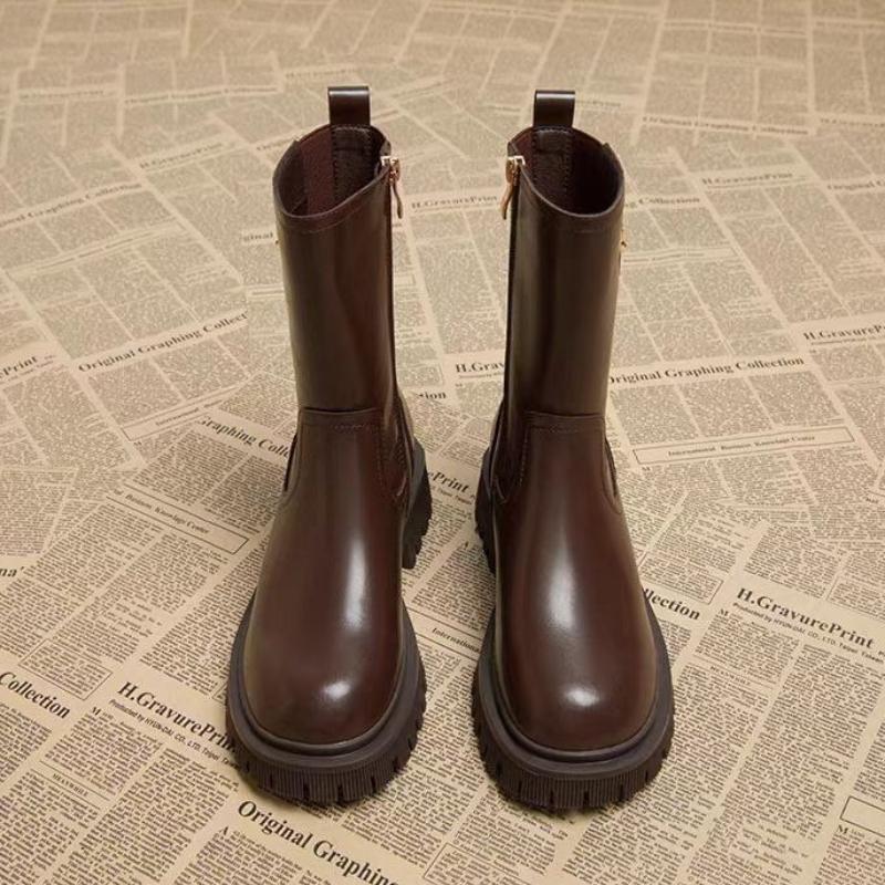 Fashion Leather Woman Short Shoes Warm Fleece-Lined Autumn Winter Booties Hot Chic and Elegant New Rock Goth In Pu Ankle Boots for Women