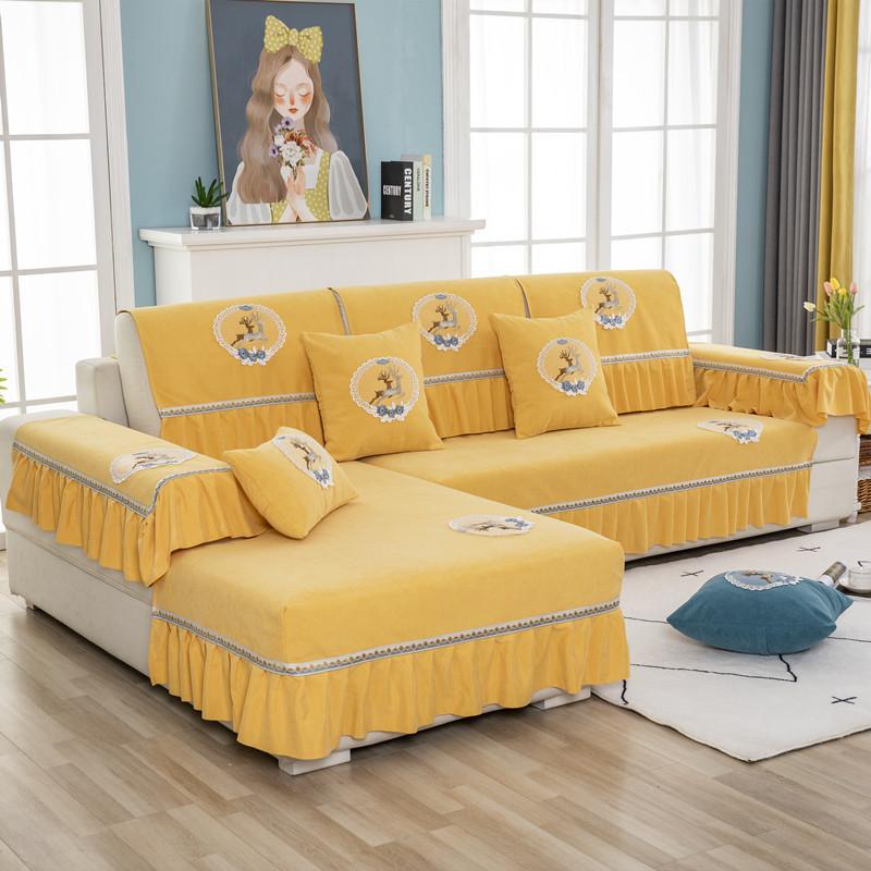 

Четыре сезона универсальная юбка с кружевной нашивкой из синели, мультяшная диванная подушка в европейском стиле, чехол для подушки для волос 70+15cm70