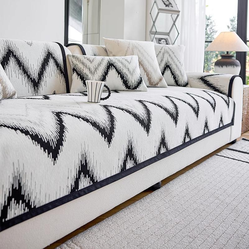 

Роскошная шениловая противоскользящая и устойчивая к пятнам подушка для дивана, подходящая для всех сезонов, роскошный и простой чехол для прямого дивана 90x210cm 1pcs