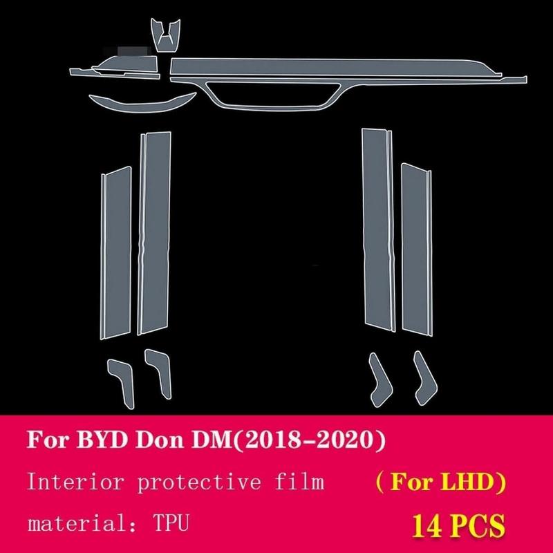 For BYD Don DM 2018- Car Interior Center Console Transparent TPU Protective Film Anti-scratch Sticker