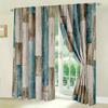 2 pieces of Retro wooden board printed curtains, pole bag curtains 42*84, home decoration, room decoration