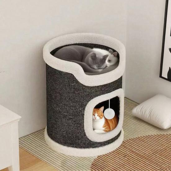 Drapak dla kota Wieża do wspinania dla kota Beczka do drapania dla kota z 3 jaskiniami dla kota Sisalowa podkładka do drapania Wielopoziomowa wieża do zabawy dla kota dla rodziny z wieloma kotami