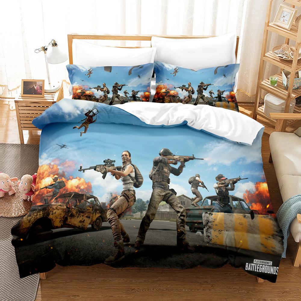 Playerunknown'S Battlegrounds Home Textiles Bedding Three-Piece Digital Printing Quilt Set Four-Piece Abrasive Cloth Set