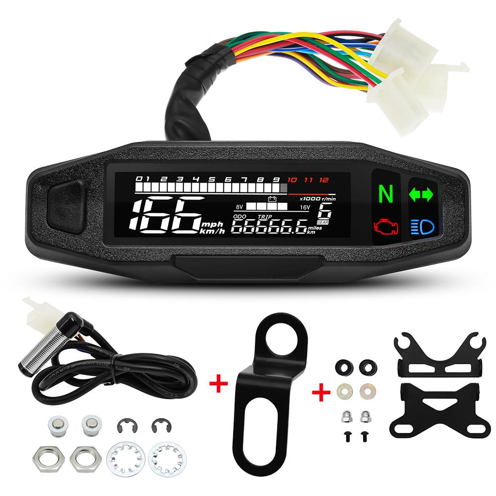 Moto Dashboard Digital Motorrad Tachometer Für Russische KR200 Speed Gauge Tacho Meter Motorrad Zubehör 8-16V