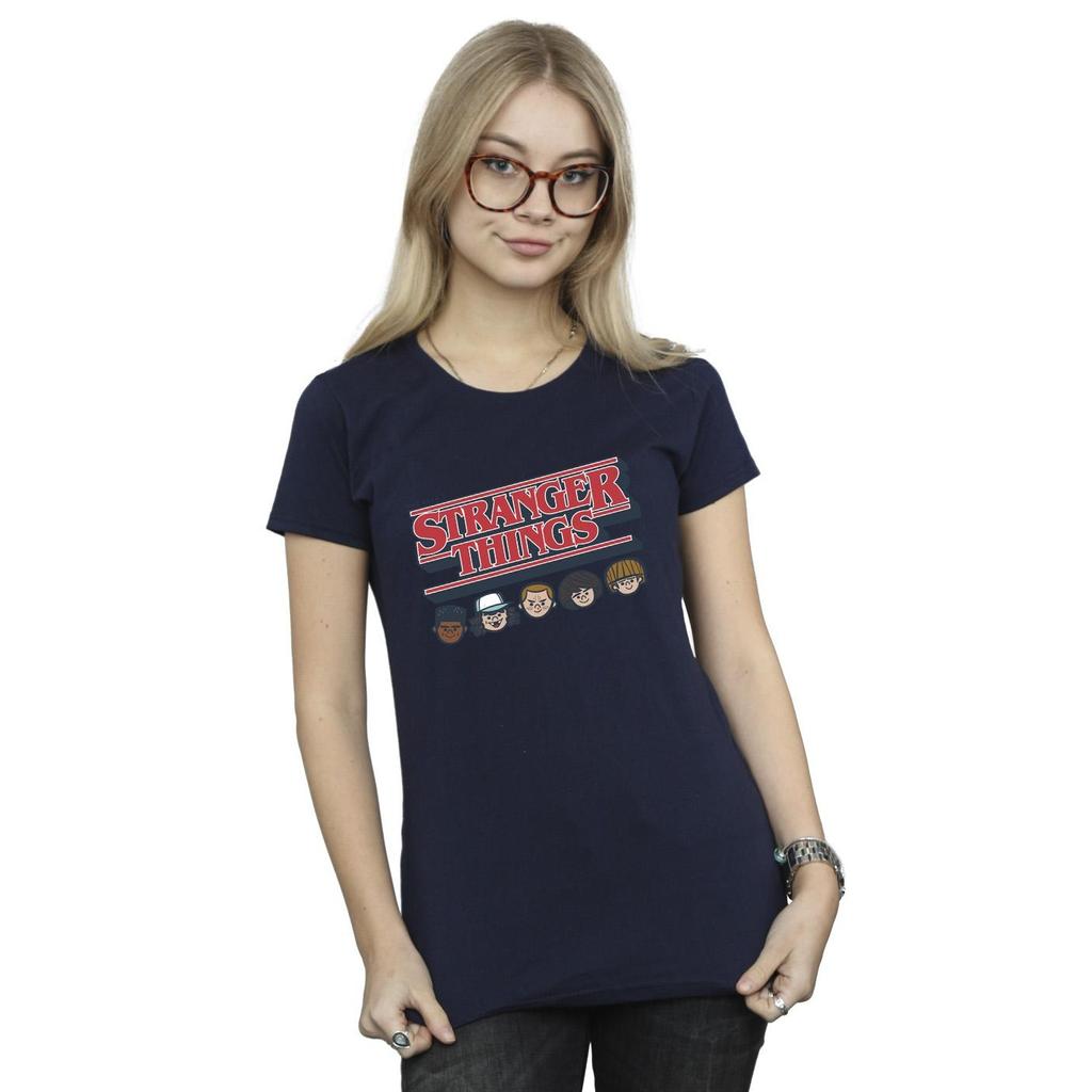Netflix Womens/Ladies Stranger Things Caricature Logo Cotton T-Shirt