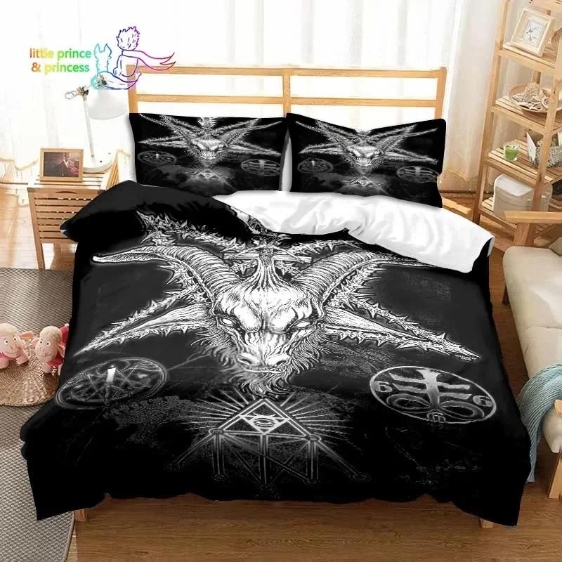 Evil Satanic Mantra Bedding Set Single Twin Full Queen King Size Bed Set Adult Kid Bedroom 3D Print