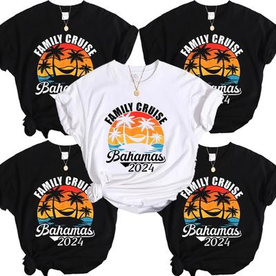 Bahamas Vacation Party Tees Shirt Family Cruise 2024 Summer Matching T-Shirt Summer Trip Ship Graphic Y2k Tops Harajuku Clothing