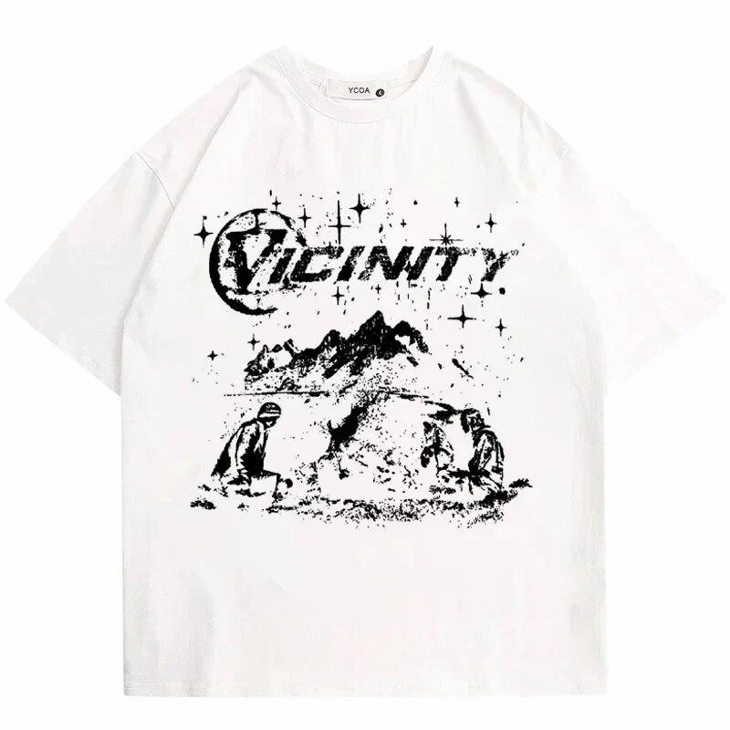 Unisex Graphic T-shirt Graphic Hip Hop Oversized Harajuku Summer Short Sleeve Korean Fashion Y2k Retro Street Cotton Clothing
