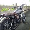 Brauner Leder Motorrad Cafe Racer Sitz Flacher Sattel für Vintage Street Bike