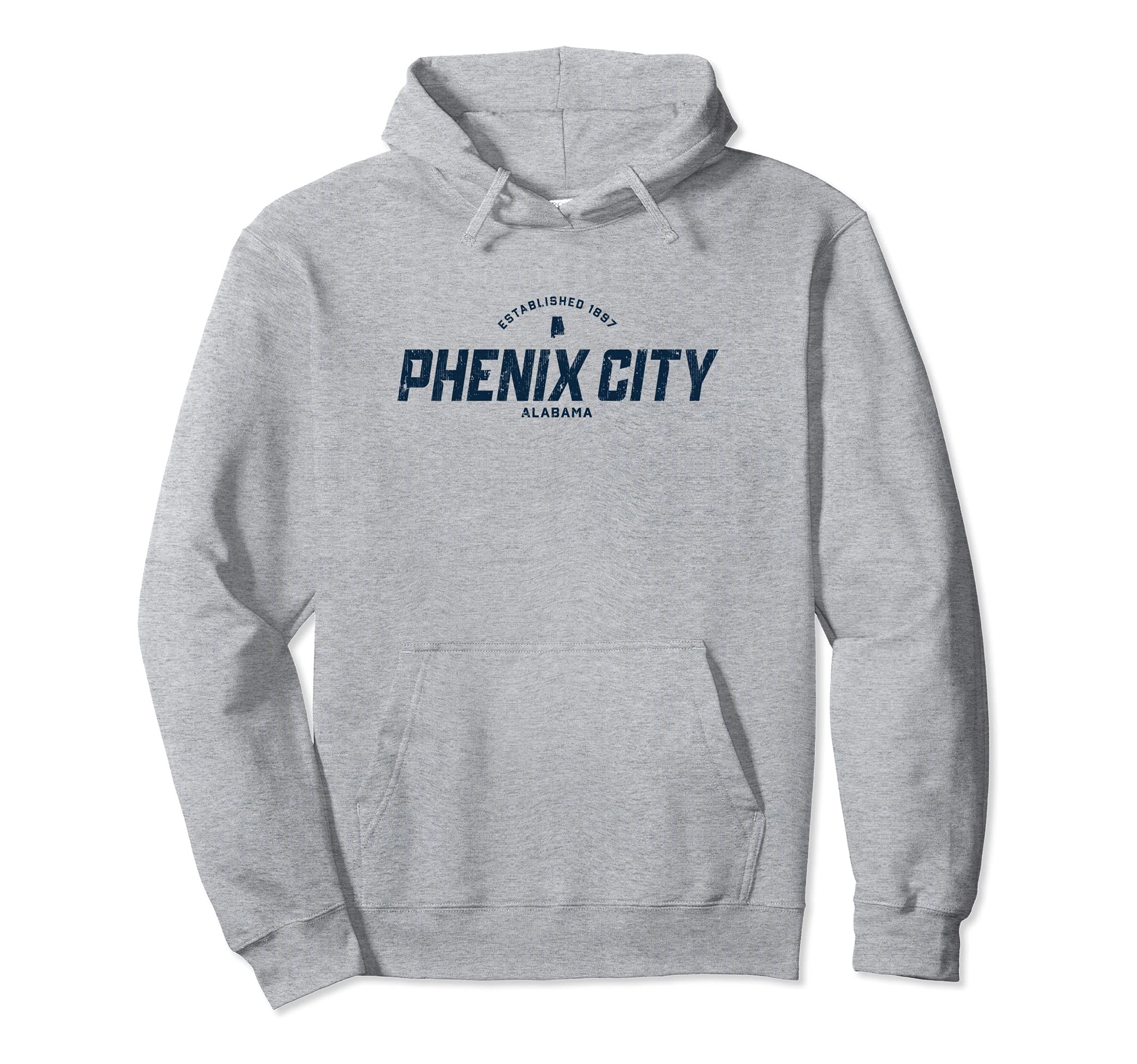 

Phenix City Alabama AL Vintage Athletic Navy Sports Logo Hoodie сірий колір