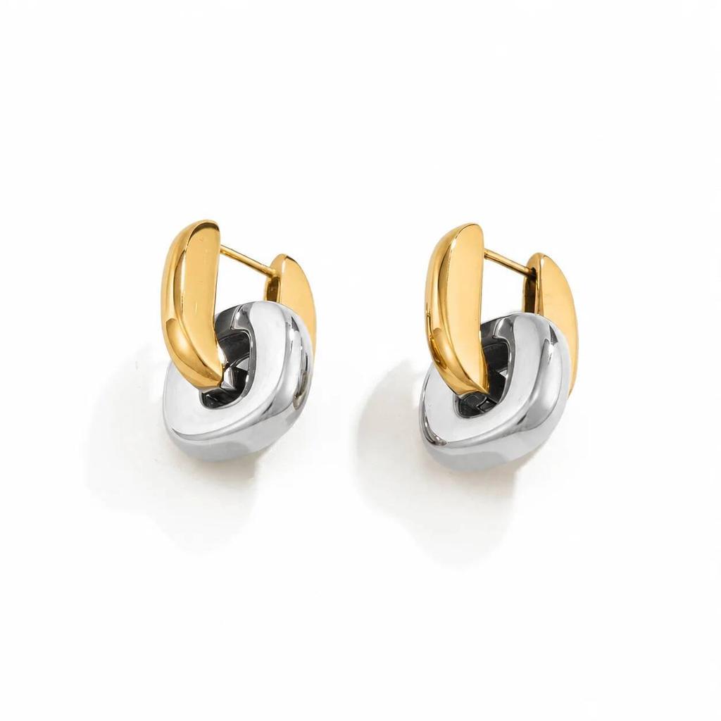 Salircon Luxury Stainless Steel 18K Gold Plated Drop Earrings Women Unique Creative Lock Pendant Earring Wedding Banquet Jewelry