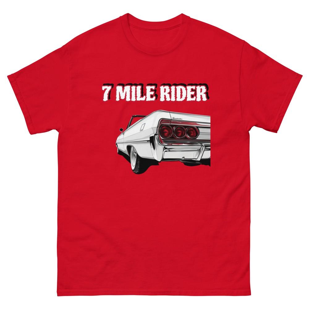 

7 Mile Rider Detroit Tshirt, Low Rider, Motown Apparel, Front and Back Detroit Tee 3XL