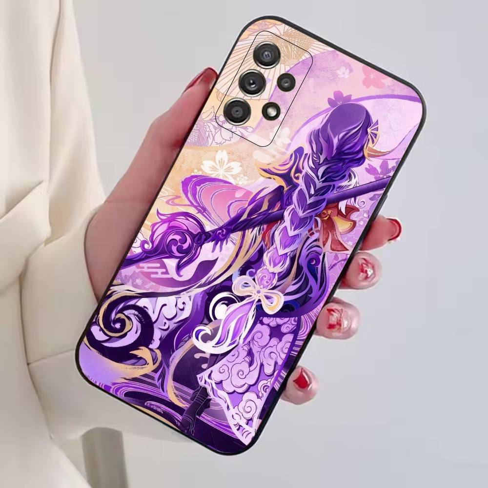 

R-Raiden Shogun Game Genshin Impact Phone Case Black Silicone Soft For Samsung S25,S24,S21,S22,S23,S30,Ultra,S20,Plus,Fe,Lite Samsung S22ULTRA5G