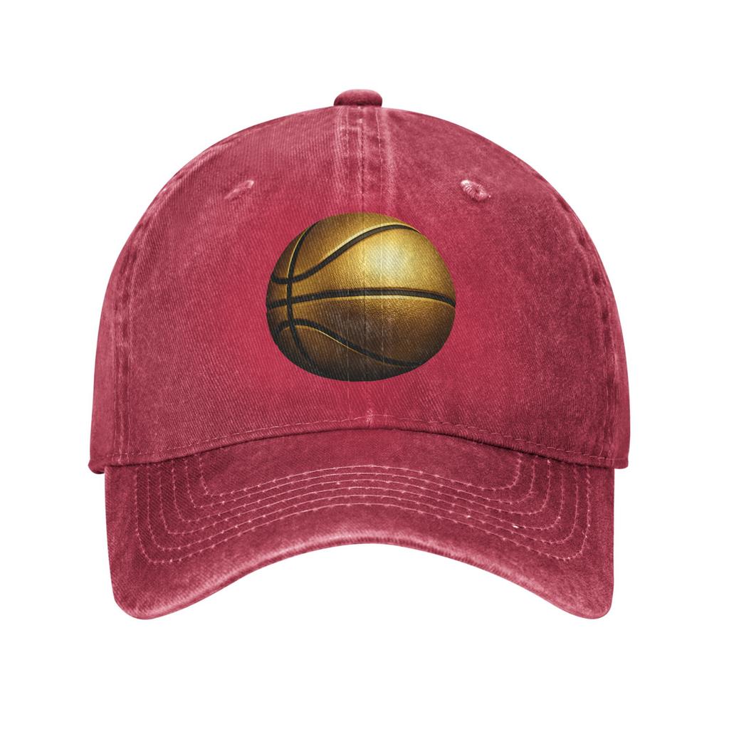 Funny Basketball golden Washed Baseball Cap  y2k Funny Sun Hip Hop Hats Summer Women Men Outdoor Sports Baseball Caps