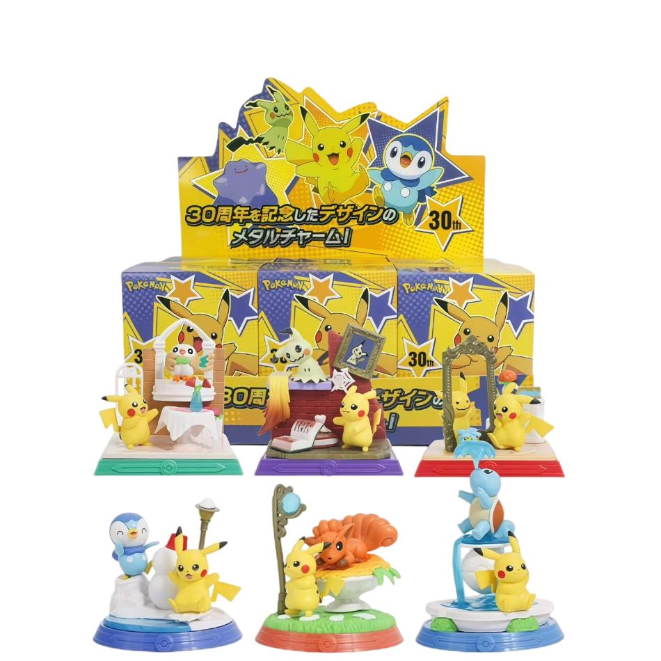 1-6pcs Pok É Mon Blind Box 30th Anniversary Commemorative Edition Pikachu Anime Models Desktop Decorations Pok É Mon Toys Gifts
