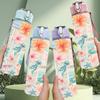 1PC Mixed Paper Flower Collage Print 750ml Color Plastic Sports Water Bottle Leakproof Flip Straw Lid Suitable for Sports Office Home Use