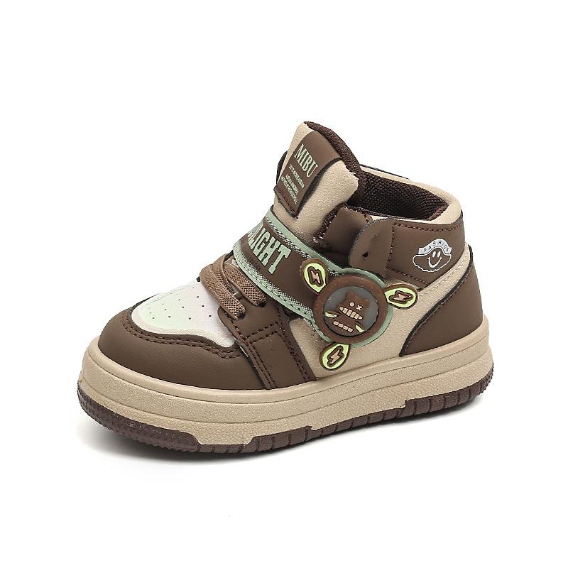 

Spring and Autumn Style All-match High-top Sports Casual Soft-soled Wear-resistant Sneakers for Boys and Girls 21 темно-коричневого кольору