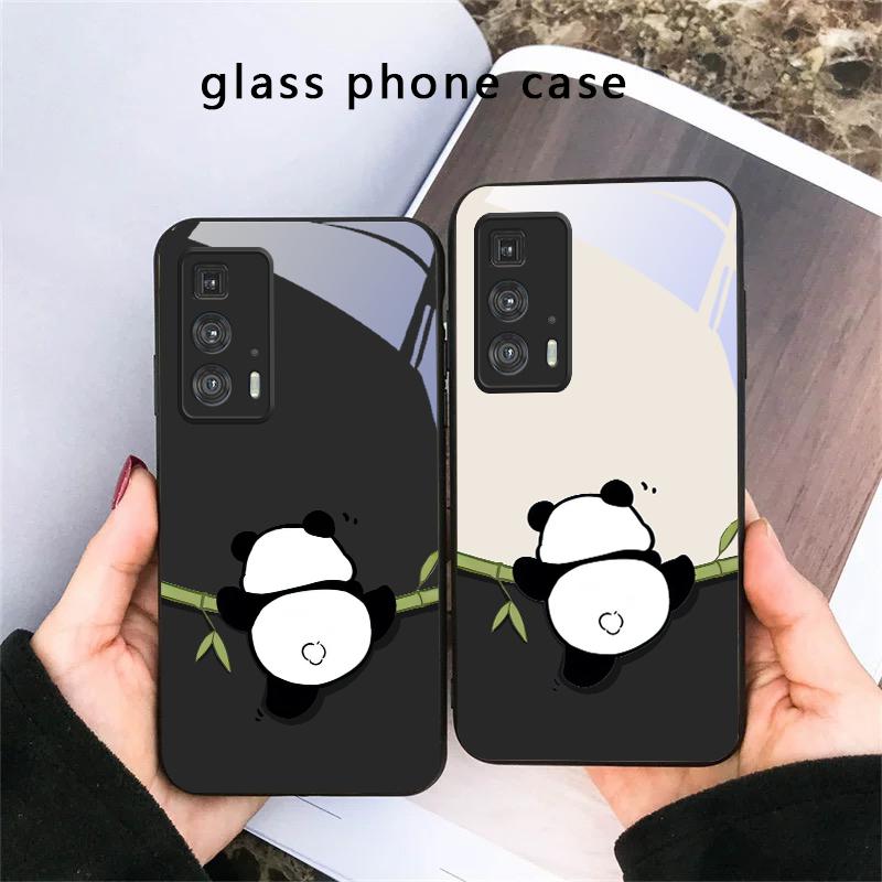 Cute and Adorable Panda For Motorola Moto Edge 20 Lite 30 Pro 40 Neo 50 Ultra G45 G54 G55 G75 G84 G85 GPlay 23 Glass Phone Case