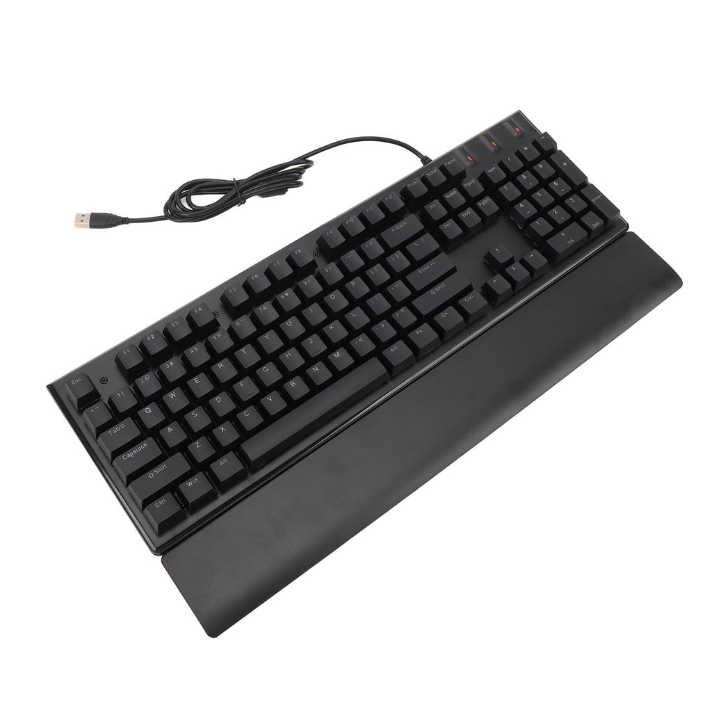 RGB Gaming Keyboard with Palmrest Universal LED Backlit 104 Keys Blue Switch USB Wired Computer Mechanical Keyboard for