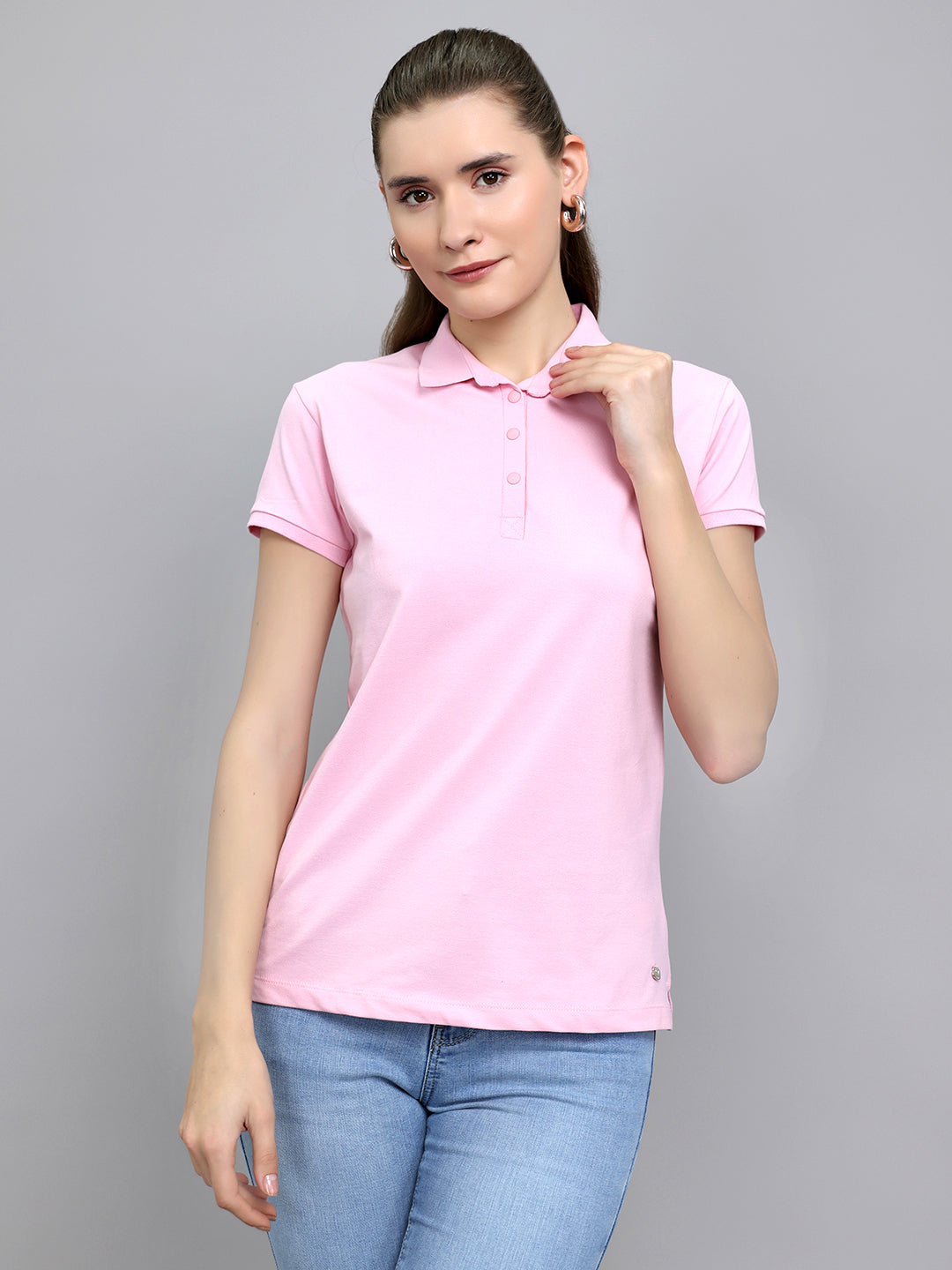Monte Carlo Women Regular Fit Pink Tshirt L розовый