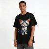 Cute Tabby Cat Print Casual Unisex Daily T-Shirt Pure cotton T-shirt