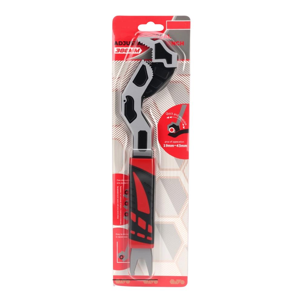 Multifunction Steel Three-Sided Tooth Adjustable Pipe Wrench, Anti-Slip Bolt & Nut Tool Quick Small Wrench Hand Tool
