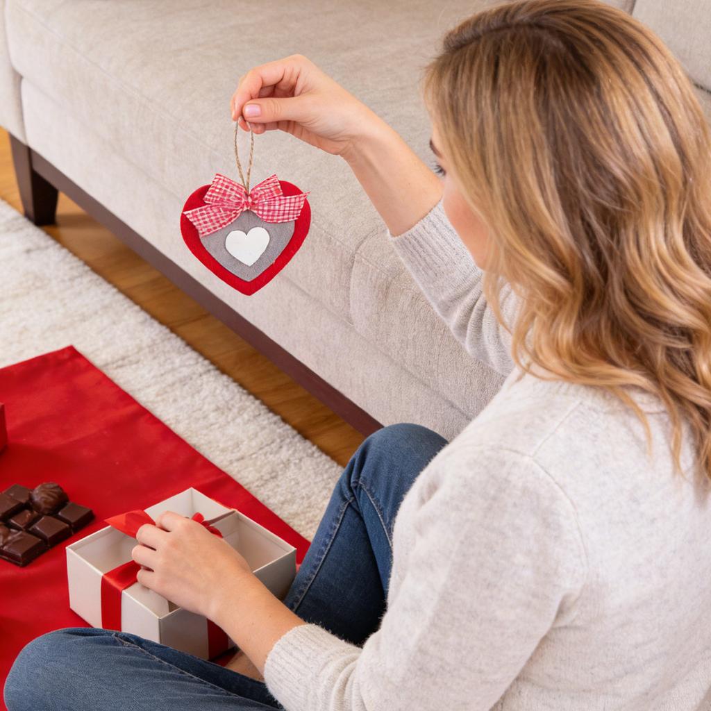 Přívěsek ve tvaru srdce na Valentýna, párty a sváteční domácí dekoraci.