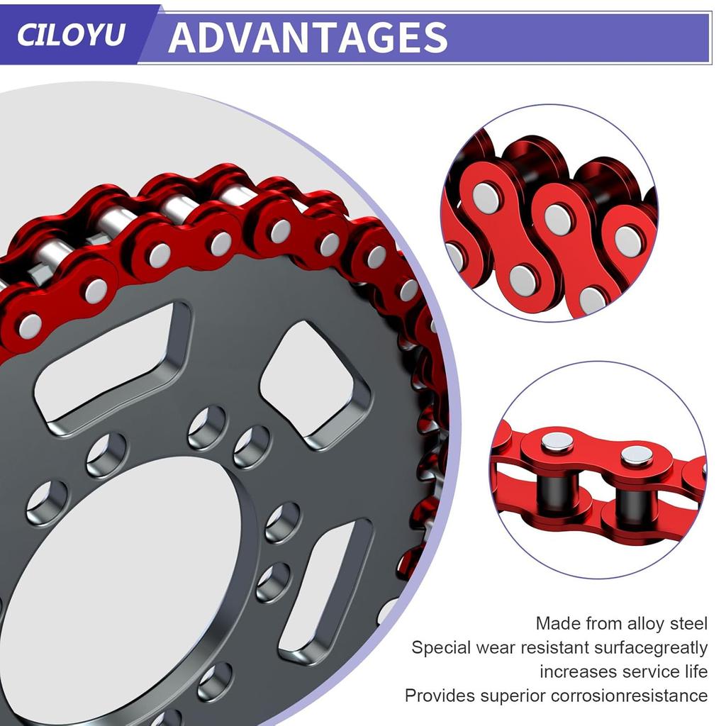 #35 Go Kart Roller Chain 3 Feet With Chain Breaker Replacement For Go Cart Mini Bike Bicycle Dirt Pit Bike Motocycles Powersports Parts Accessories