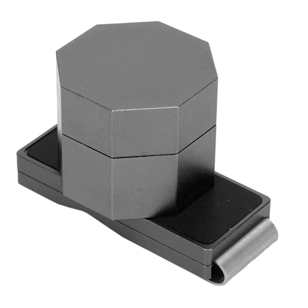 Billiards Octagonal Chalk Case Set Magnetic Billiard Cue Chalk Box Holder with Silent Fixed Clip