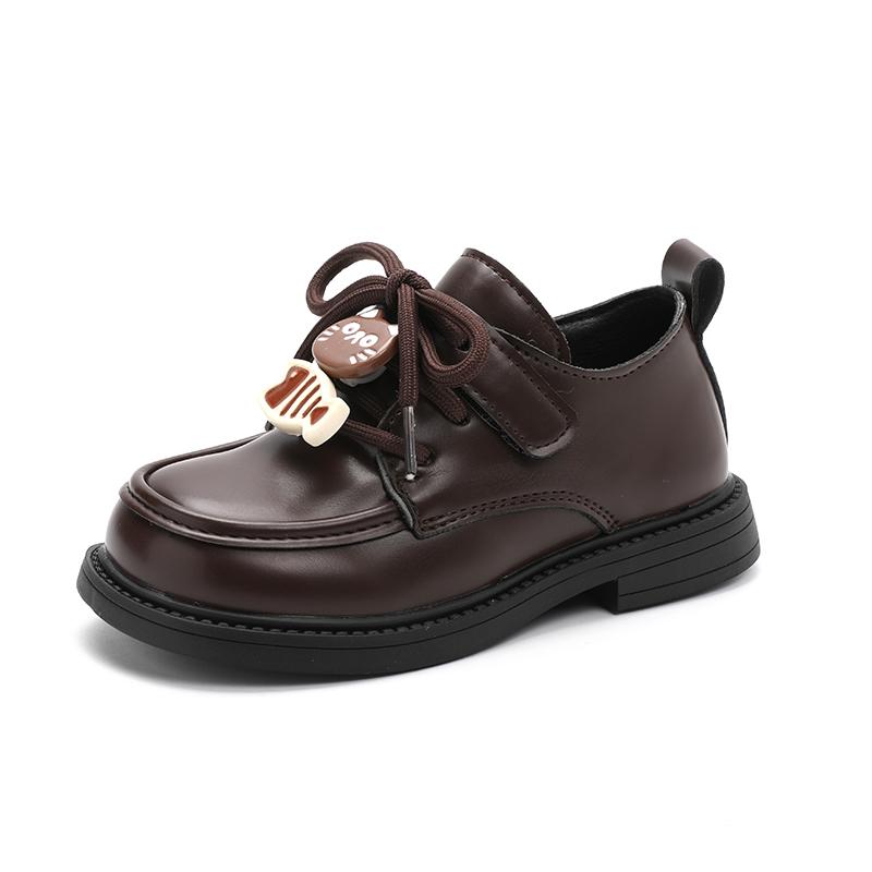 New Spring and Autumn style girls small leather shoes, cute cartoon British-style small leather shoes for girls 26