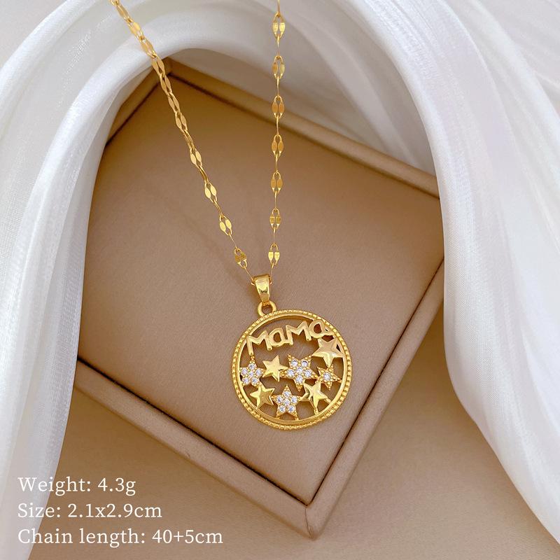 Butterfly Love Mm Light Luxury Temperament Gorgeous Full Diamond Necklace Female Versatile Collarbone Chain Titanium Steel Chain
