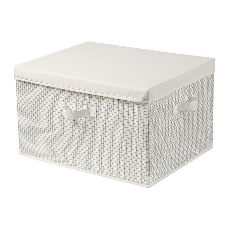 Anqin Plaid Fabric Storage Bins with Lids, 2-Pack