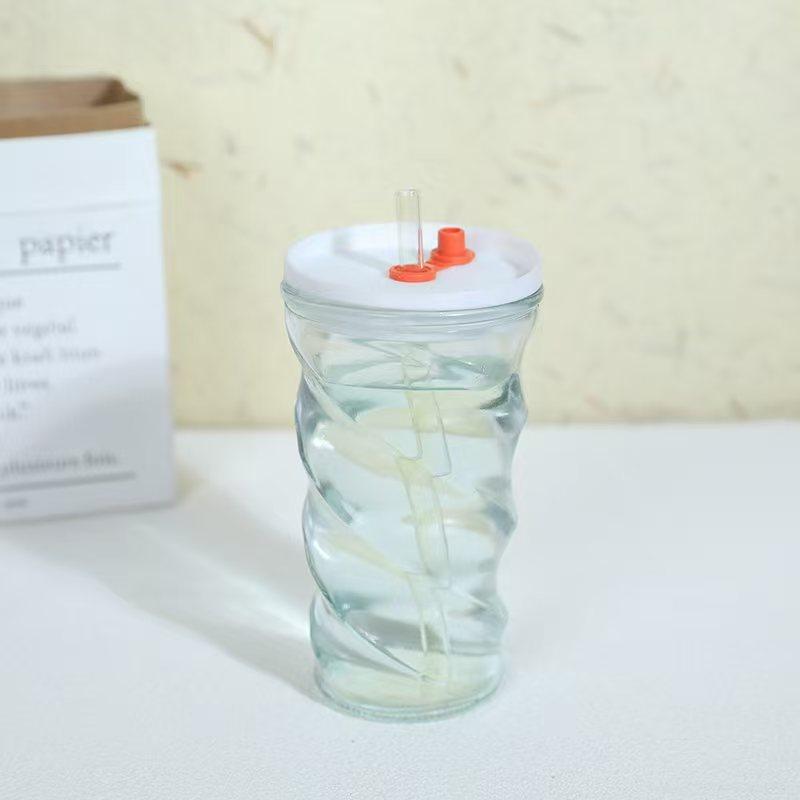 

Стакан для воды в стиле инс, стакан в форме бамбука, креативный стакан с соломинкой, высокая эстетическая ценность, портативный с крышкой, термостойкий стакан для кофе с двойными стенками -