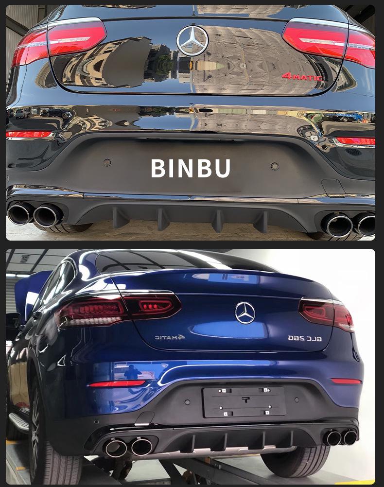Mercedes-Benz GLC Coupe C43 Style 4-Outlet Rear Lip Stainless Steel Tailpipe