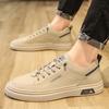 Fashion Summer PU Leather White Shoes Breathable Outdoor Sneakers Men Shoes Handmade Leather Shoes Casual Shoe Walking Shoes Men