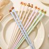 1/5 Pairs Easy To Use Chopsticks Anti-Slip Food Clip Cartoon Capybara Chopsticks  Kids Supply