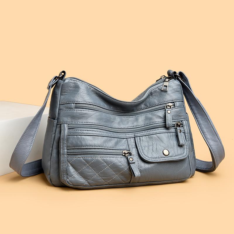 PU Mehrfachfach Umhängetasche Mehrfachtaschen Damen Crossbody-Tasche Muttertasche