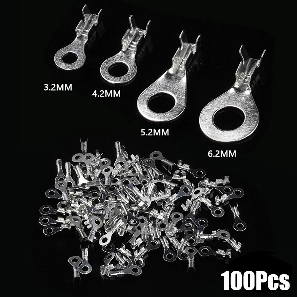 100Pcs Tinning Ring Lugs M3/M4/M5/M6/M8 Wire Connector New DJ431 Terminal Block