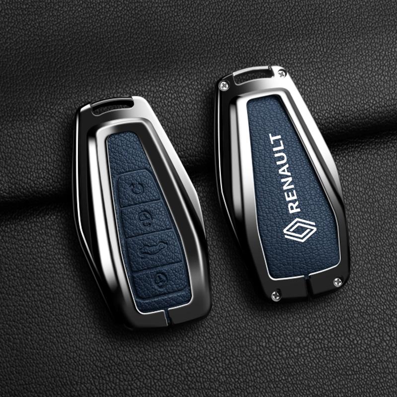 Interior Stickers Zinc Alloy Car Key Case Key Cover Suitable for Renault Koleos Kadjar CAPTUR Kwid K-ZE Clio Car Accessories Key