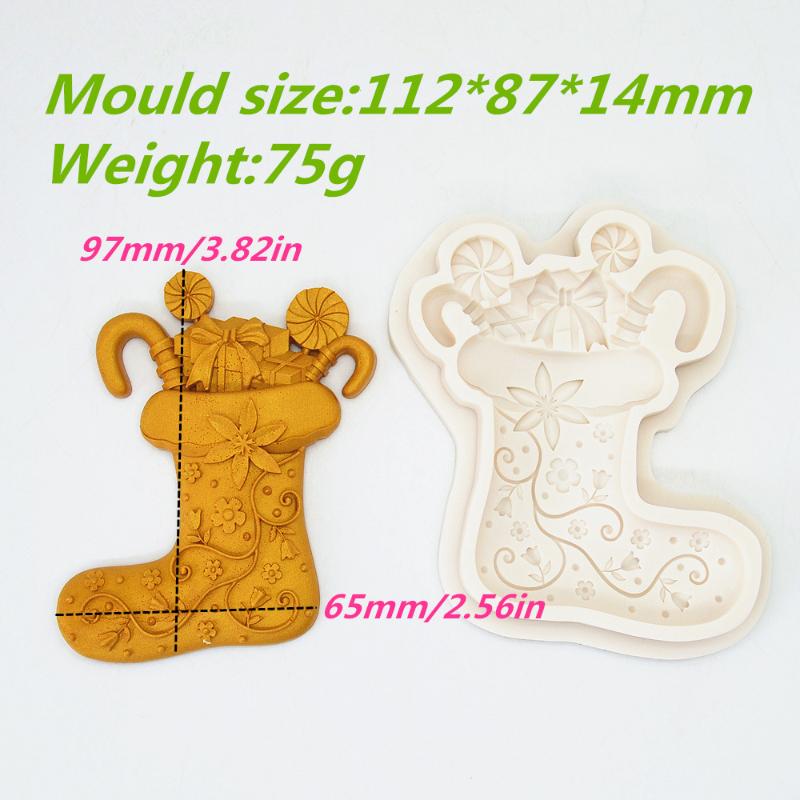 Christmas decoration molds, boots and shoes, Christmas gifts, chocolate fondant baking molds, cake silicone molds