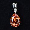 Orange Sapphire 925 Sterling Silver Pendant Certified 13 Ct Natural Gemstone