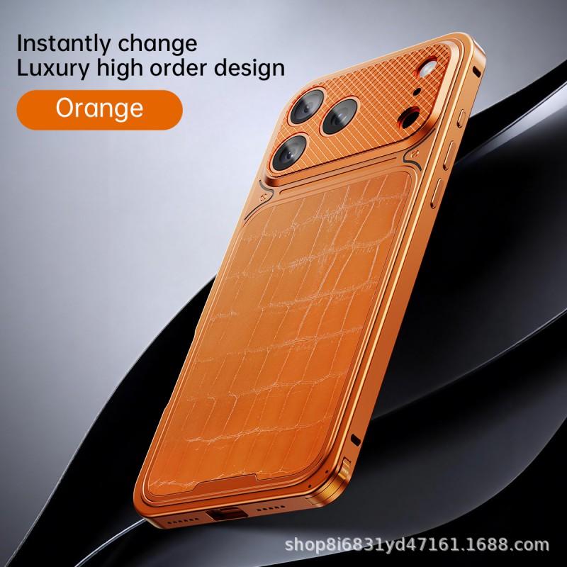 IPhone 16 Pro Max Case Premium Crocodile Texture Full Body Shockproof Business Style