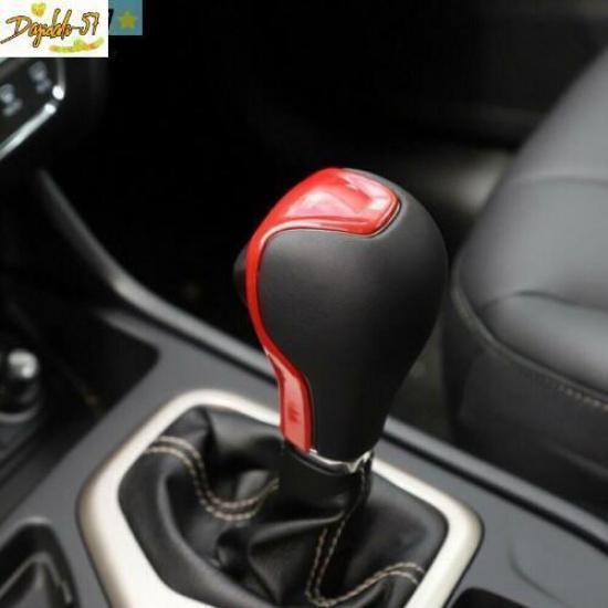 For Jeep Cherokee  2014- ABS Red Interior Gear Lever Shift Knob Covers Trim